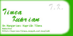 timea kuprian business card